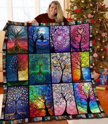 litzzy Tree Of Life HQT1410244 Fleece Blanket Quilt Blanket   