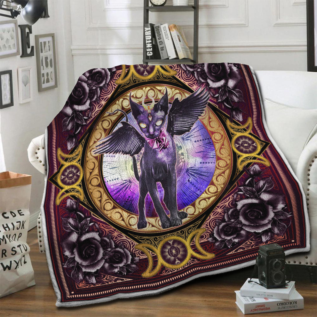 litzzy Triple Goddess Cat Fleece Blanket HST1910442 Fleece Blanket   