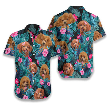 litzzy Poodle Hawaiian Shirt, Tropical Flowers Poodle Aloha Shirt For Men, Women - Perfect Gift For Poodle Lovers, dog hawaiian shirt Hawaii Shirt   