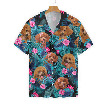 litzzy Poodle Hawaiian Shirt, Tropical Flowers Poodle Aloha Shirt For Men, Women - Perfect Gift For Poodle Lovers, dog hawaiian shirt Hawaii Shirt   