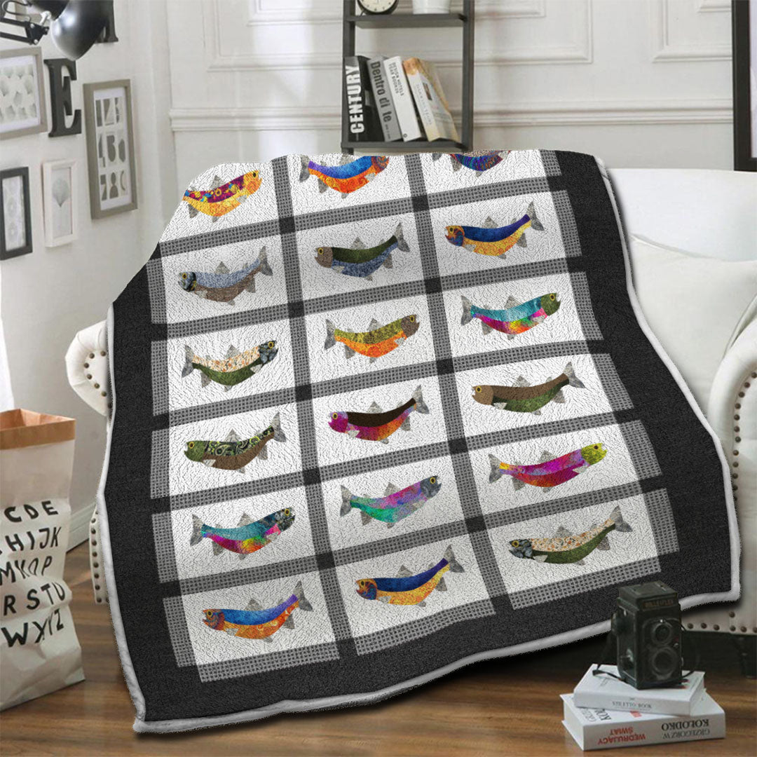 litzzy Trout Fleece Blanket HST19103875 Fleece Blanket   