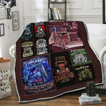 litzzy Trucker Fleece Blanket HST1910445 Fleece Blanket   
