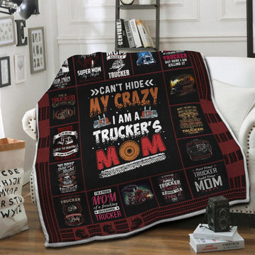 litzzy Trucker Mom Fleece Blanket HST1910447 Fleece Blanket   