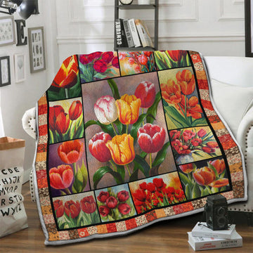 litzzy Tulip Fleece Blanket HST1910987 Fleece Blanket   