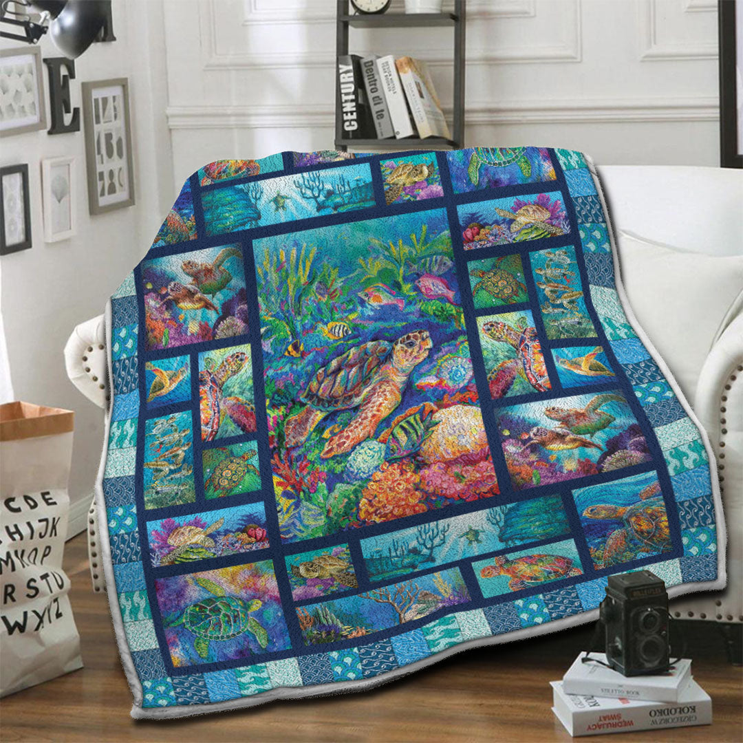 litzzy Turtle Fleece Blanket STQ0111138SM Fleece Blanket   