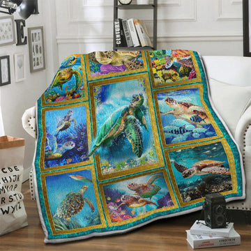 litzzy Turtle Fleece Blanket STQ291026NB Fleece Blanket   