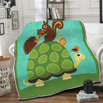 litzzy Turtle Fleece Blanket STQ291029NB Fleece Blanket   