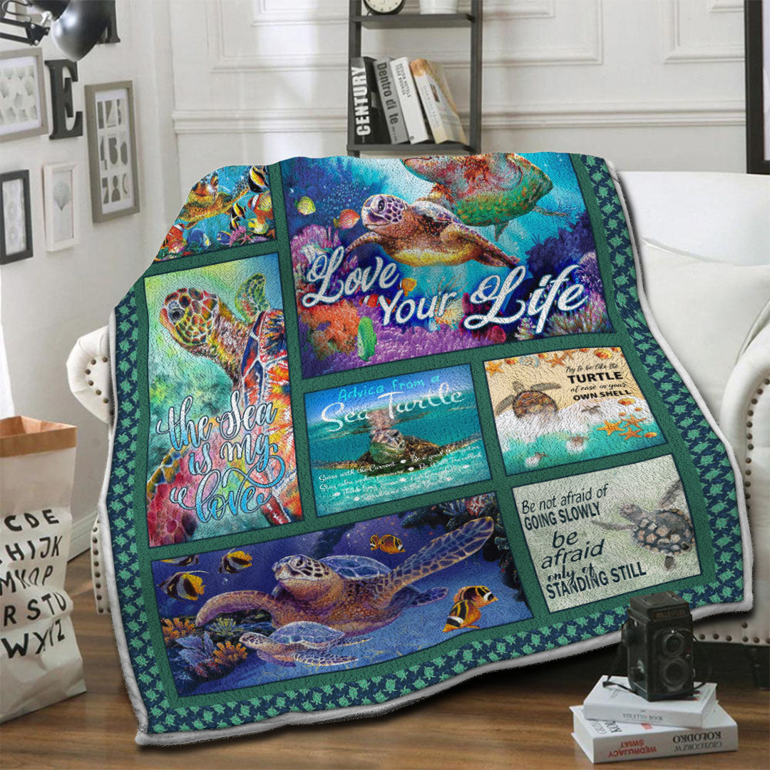 litzzy Turtle Fleece Blanket STQ291030NB Fleece Blanket   