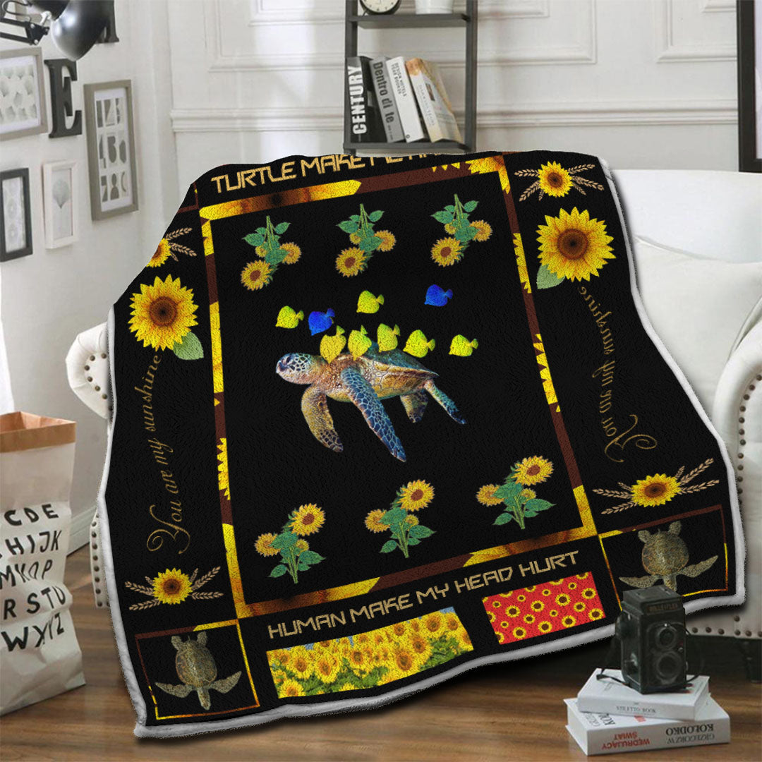 litzzy Turtle Fleece Blanket HST19101180 Fleece Blanket   