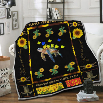 litzzy Turtle Fleece Blanket HST19101180 Fleece Blanket   