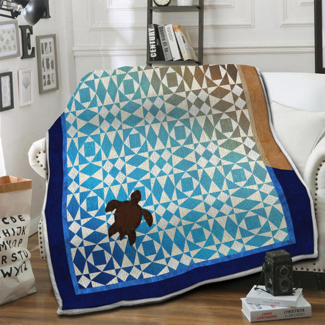 litzzy Turtle Fleece Blanket HST19101181 Fleece Blanket   