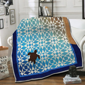 litzzy Turtle Fleece Blanket HST19101181 Fleece Blanket   