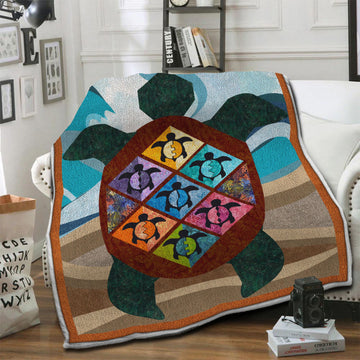 litzzy Turtle Fleece Blanket HST19101182 Fleece Blanket   