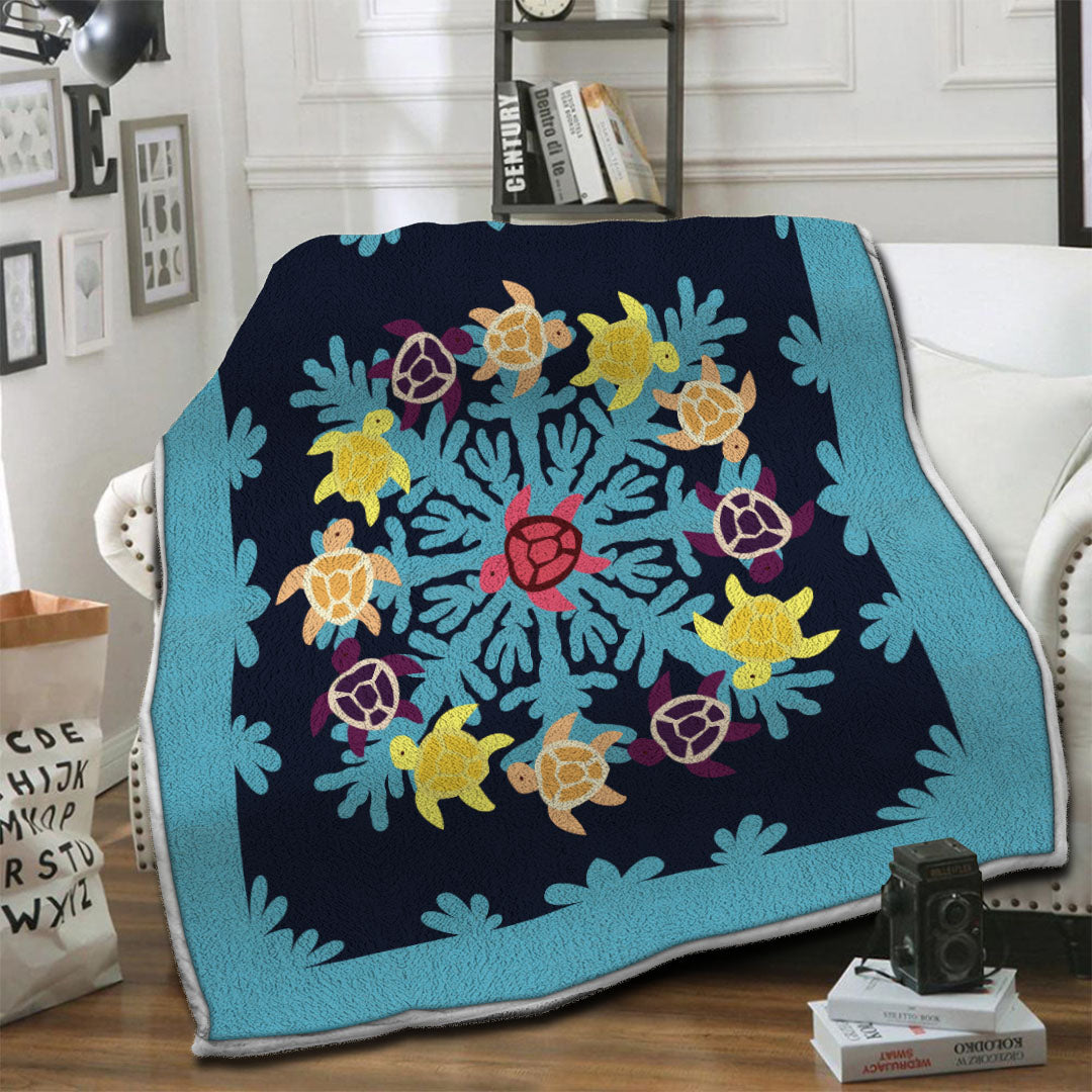 litzzy Turtle Fleece Blanket HST19101388 Fleece Blanket   