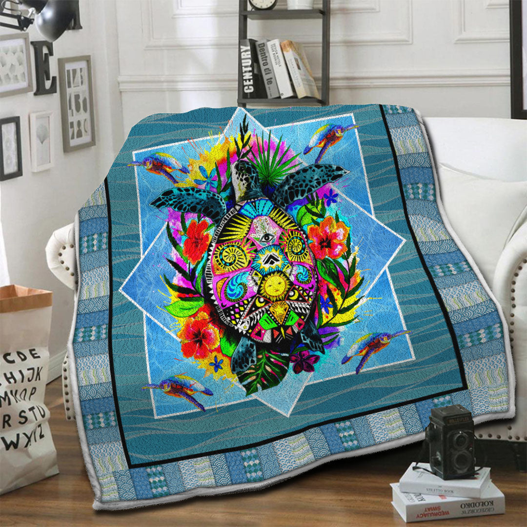 litzzy Turtle Fleece Blanket HST19101390 Fleece Blanket   