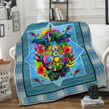 litzzy Turtle Fleece Blanket HST19101390 Fleece Blanket   