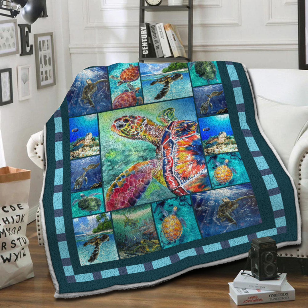 litzzy Turtle Fleece Blanket HST19101392 Fleece Blanket   