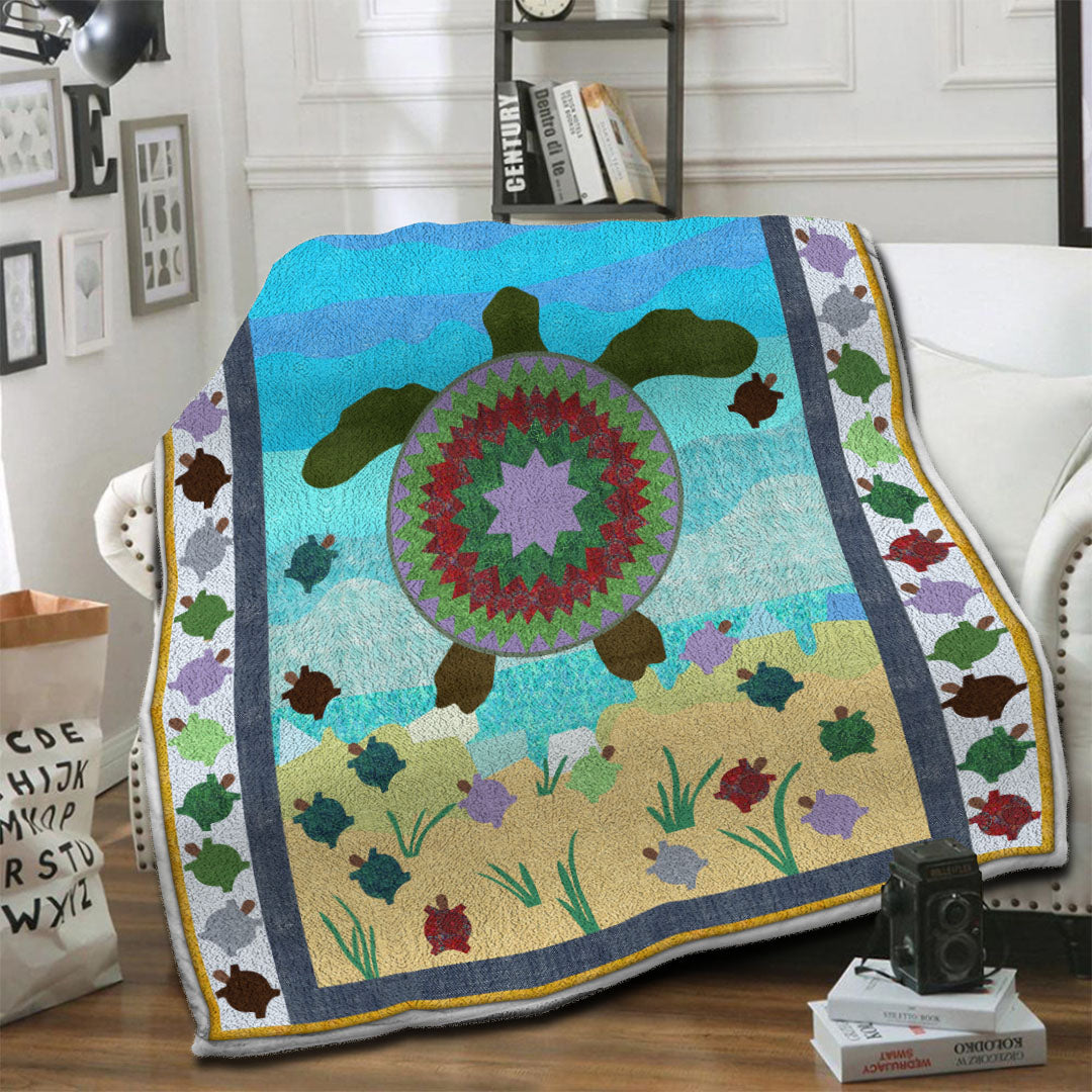 litzzy Turtle Fleece Blanket HST19101393 Fleece Blanket   