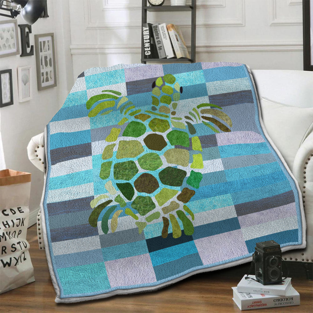 litzzy Turtle Fleece Blanket HST19101565 Fleece Blanket   
