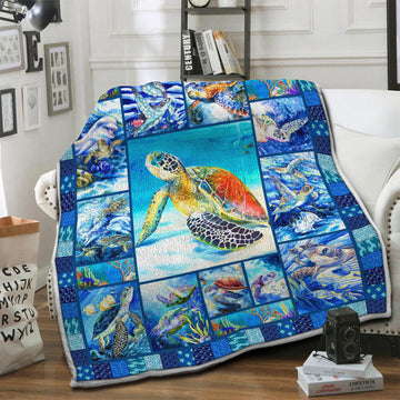 litzzy Turtle Fleece Blanket HST19101920 Fleece Blanket   
