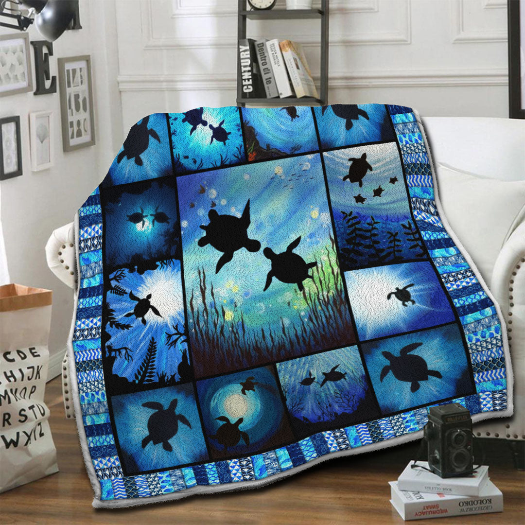 litzzy Turtle Fleece Blanket HST19101921 Fleece Blanket   