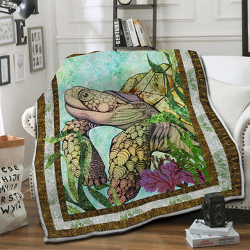 litzzy Turtle Fleece Blanket HST19101923 Fleece Blanket   