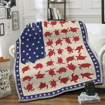 litzzy Turtle Fleece Blanket HST19101927 Fleece Blanket   