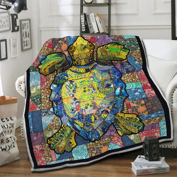 litzzy Turtle Fleece Blanket HST19101930 Fleece Blanket   
