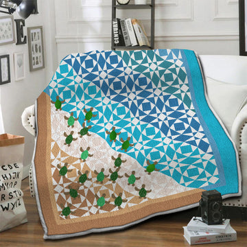 litzzy Turtle Fleece Blanket HST19101931 Fleece Blanket   