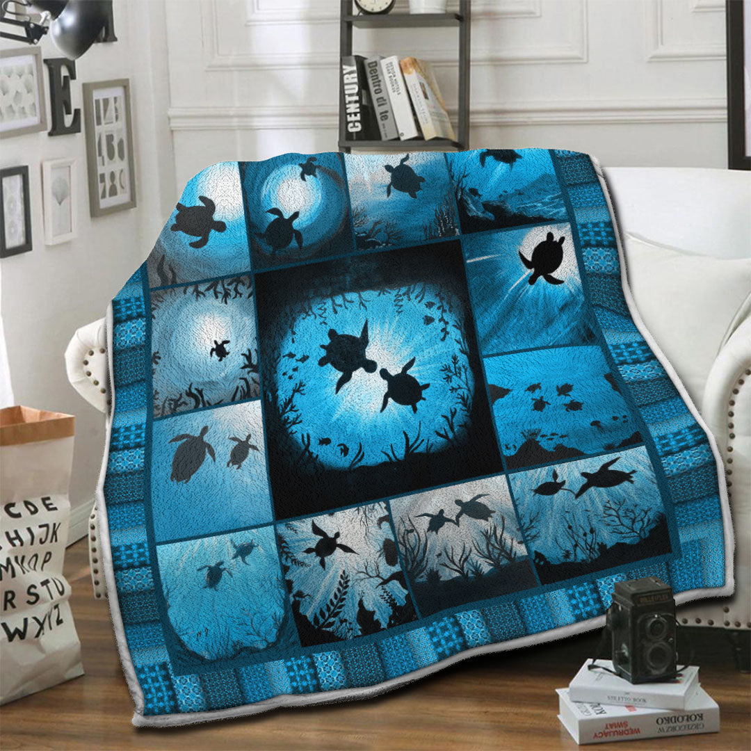litzzy Turtle Fleece Blanket HST1910205 Fleece Blanket   