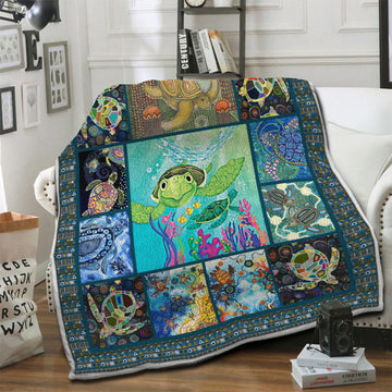 litzzy Turtle Fleece Blanket HST1910206 Fleece Blanket   