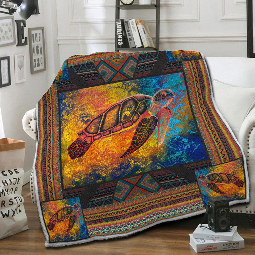 litzzy Turtle Fleece Blanket HST19102486 Fleece Blanket   