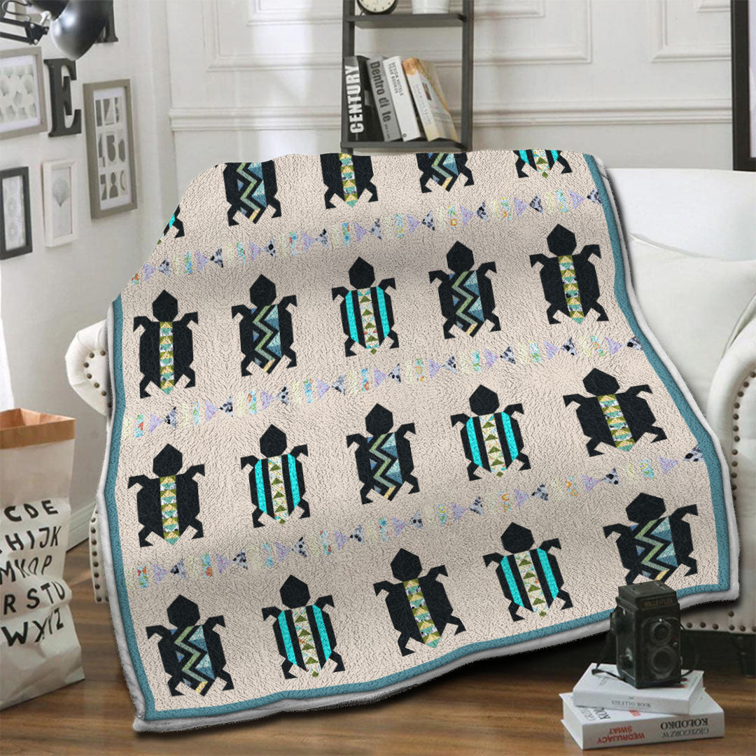 litzzy Turtle Fleece Blanket HST19102494 Fleece Blanket   