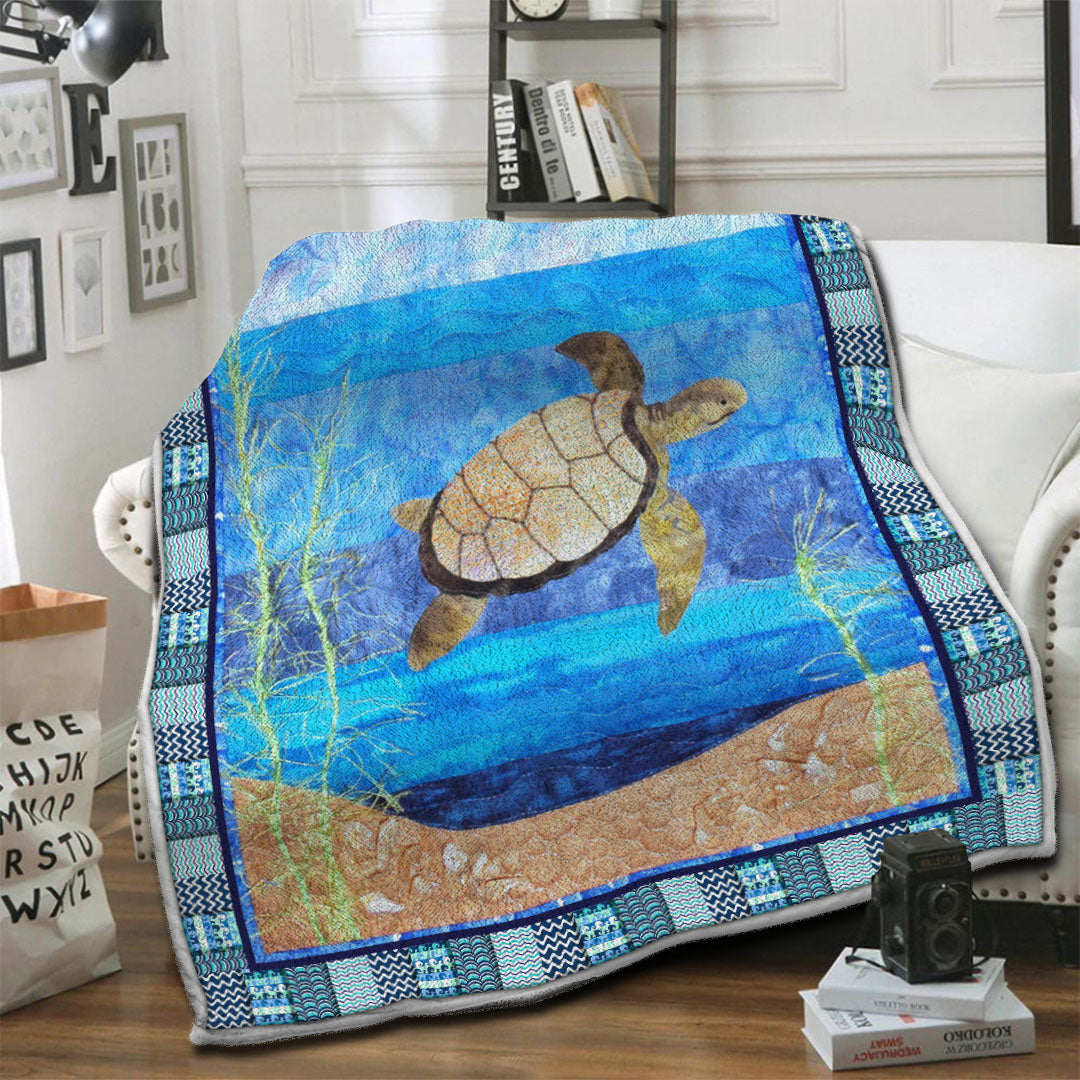litzzy Turtle Fleece Blanket HST19102498 Fleece Blanket   