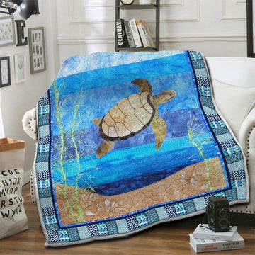litzzy Turtle Fleece Blanket HST19102498 Fleece Blanket   