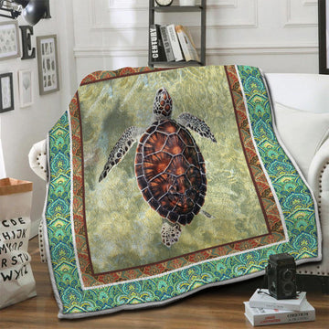 litzzy Turtle Fleece Blanket HST19102499 Fleece Blanket   