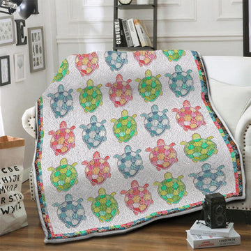 litzzy Turtle Fleece Blanket HST19102506 Fleece Blanket   