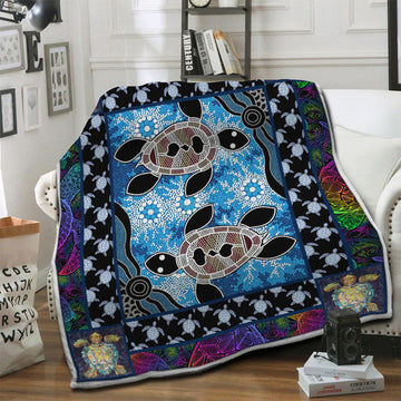 litzzy Turtle Fleece Blanket HST19102510 Fleece Blanket   