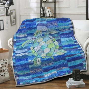 litzzy Turtle Fleece Blanket HST19102511 Fleece Blanket   