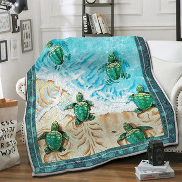 litzzy Turtle Fleece Blanket HST19102516 Fleece Blanket   