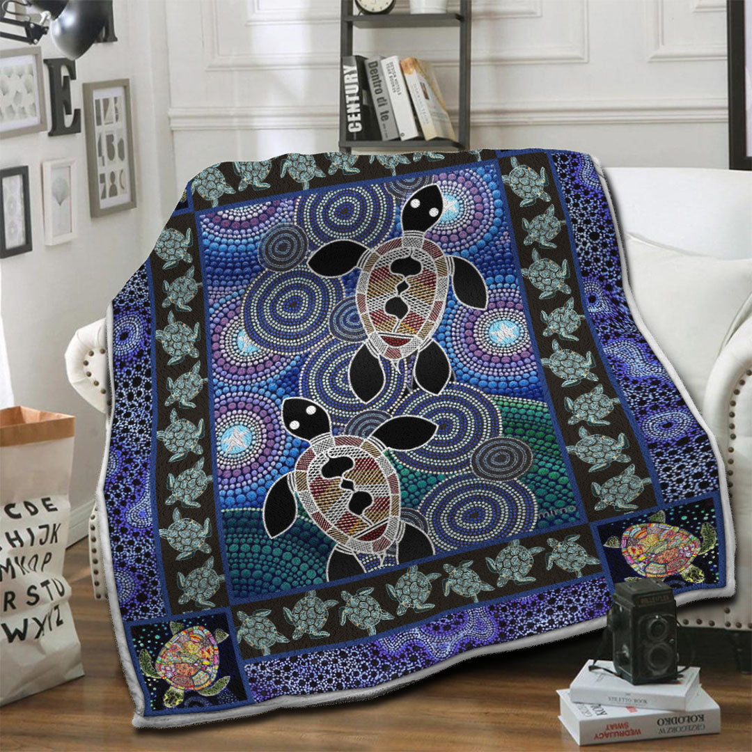 litzzy Turtle Fleece Blanket HST19102517 Fleece Blanket   
