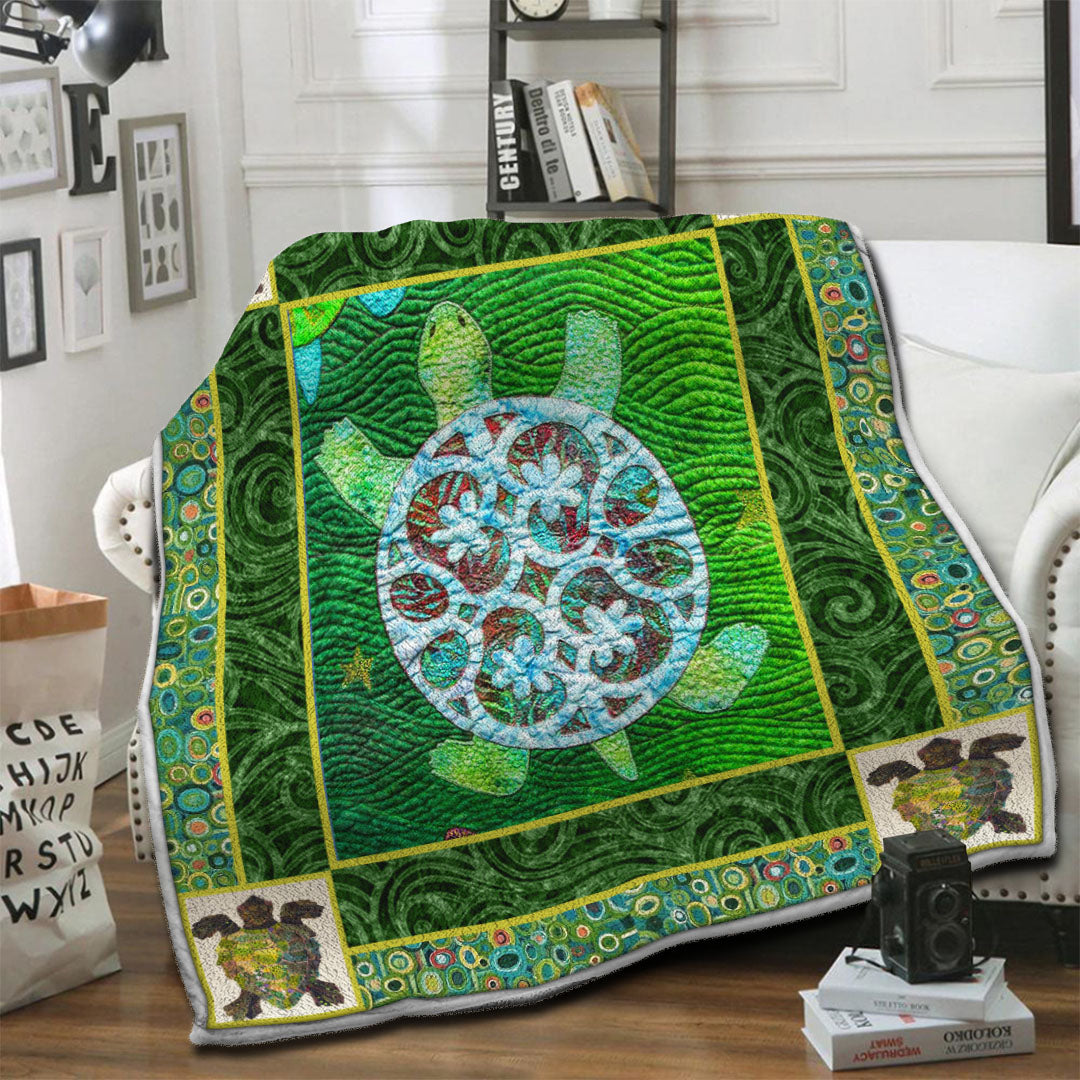 litzzy Turtle Fleece Blanket HST19102518 Fleece Blanket   