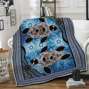 litzzy Turtle Fleece Blanket HST19102524 Fleece Blanket   