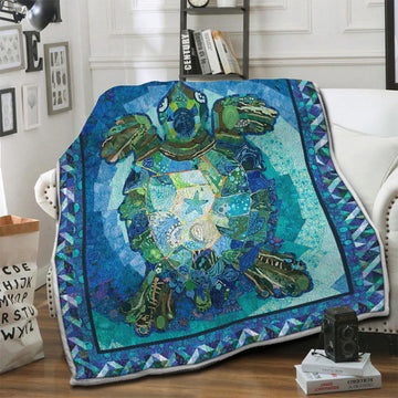 litzzy Turtle Fleece Blanket HST19102526 Fleece Blanket   
