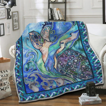 litzzy Turtle Fleece Blanket HST19102527 Fleece Blanket   