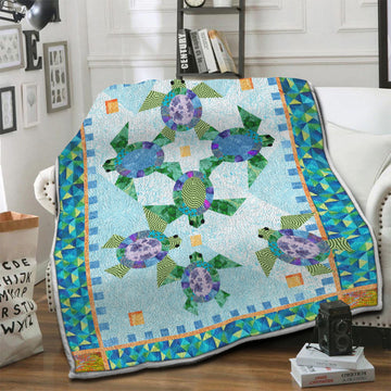 litzzy Turtle Fleece Blanket HST19102528 Fleece Blanket   
