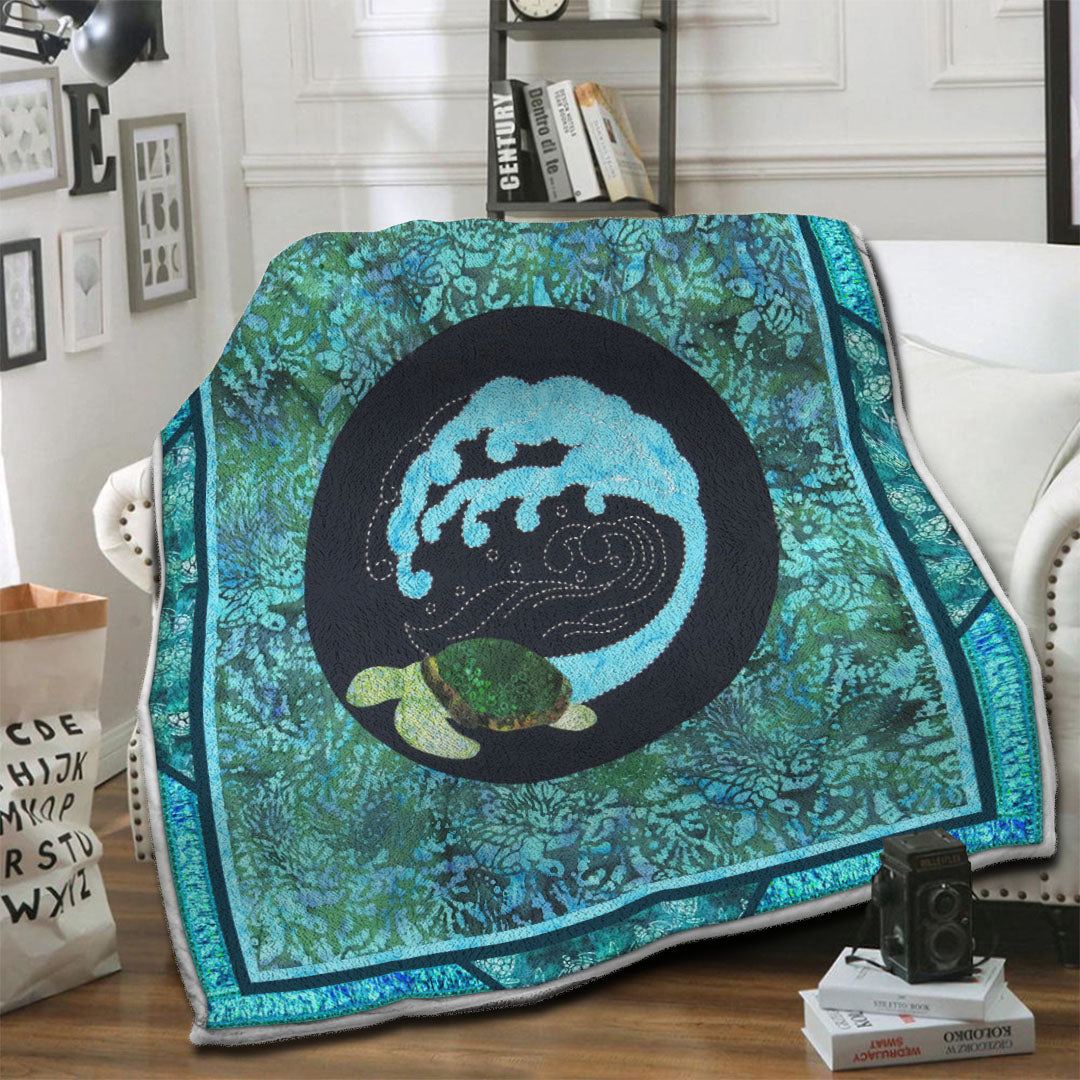 litzzy Turtle Fleece Blanket HST19102531 Fleece Blanket   
