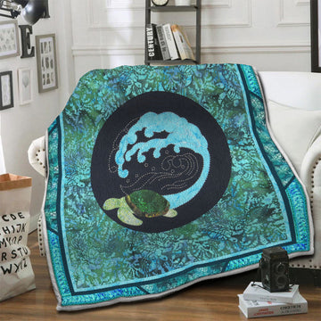 litzzy Turtle Fleece Blanket HST19102531 Fleece Blanket   
