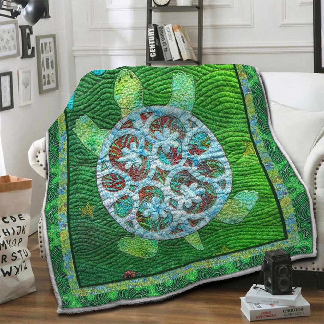 litzzy Turtle Fleece Blanket HST19102536 Fleece Blanket   
