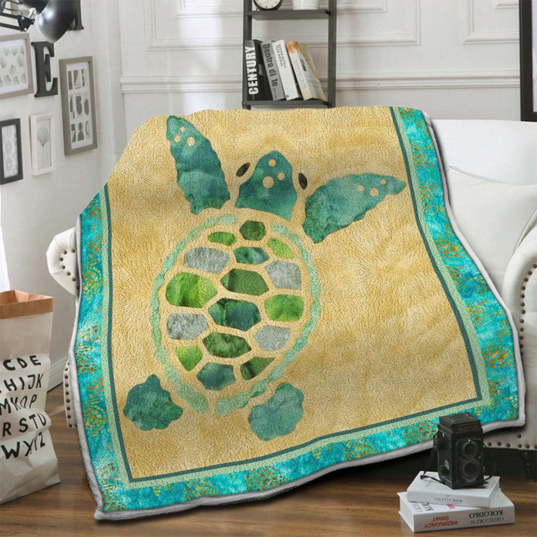 litzzy Turtle Fleece Blanket HST19102537 Fleece Blanket   